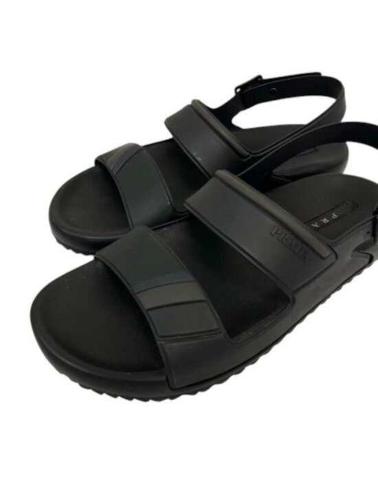 Prada Rubber Sandals Shower Strap Logo 7 Black main image 4